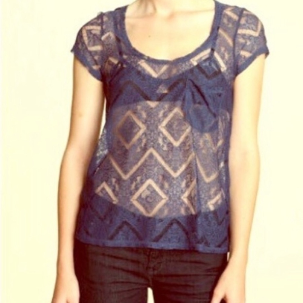 Lace Kimchi Blue Shirt Urban Outfitters - Picture 1 of 4